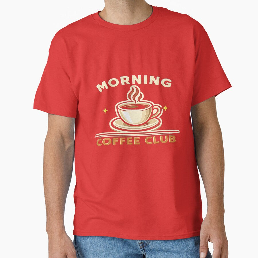 Morning Coffee Club – Cute Coffee Lover Quote Design for Caffeine Addicts & Barista Life for T-Shirt, Sticker, iPhone case, mug, bag, hoodie by ArtByTripti
