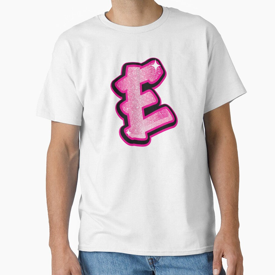Glitter Pink E Initial Sticker by LazyCreativeCo