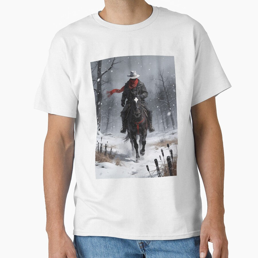 Cold Path Rider – Silent Western Strength T-Shirt by Eternal Kingdom Store