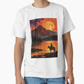 Lone Rider Under the Blood Moon – Western Night Journey T-Shirt by Eternal Kingdom Store