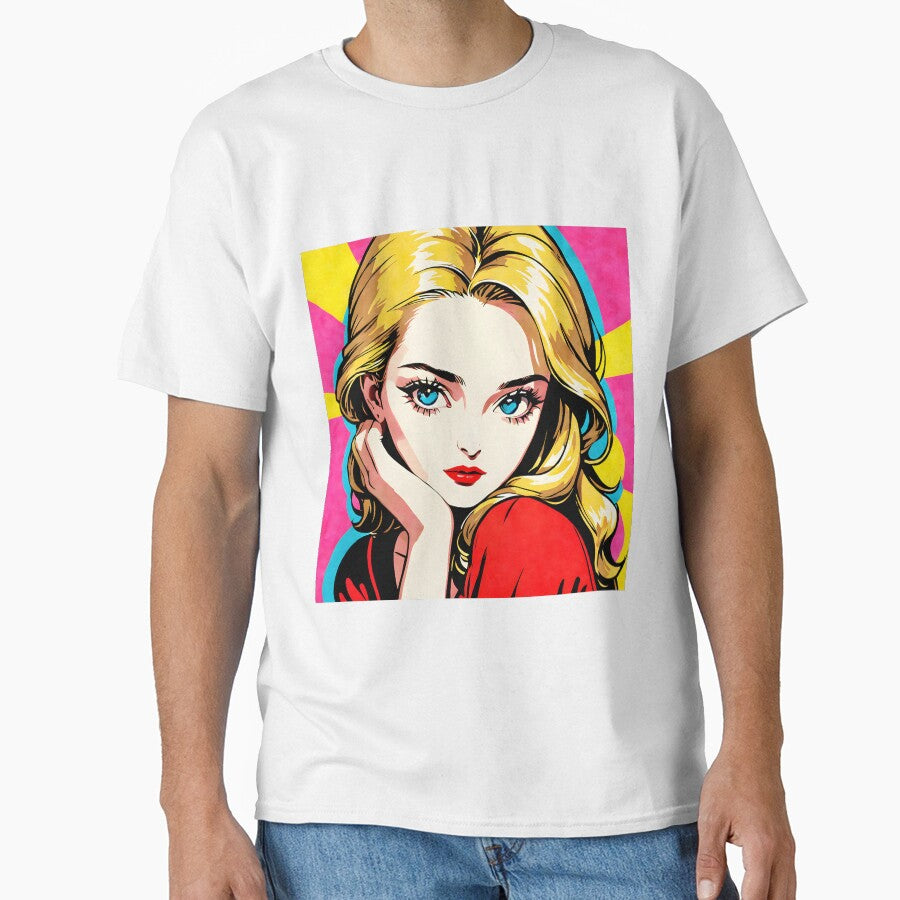 Retro 70s, Pop Art,  Portraits,  Yellow, Pink by Prints and Lifestyle