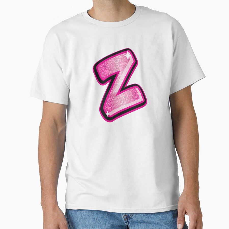 Glitter Pink Z Initial Sticker by LazyCreativeCo