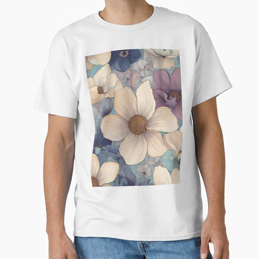 Hand-drawn Flowers with uneven edges in soft pastel shades by Designbes