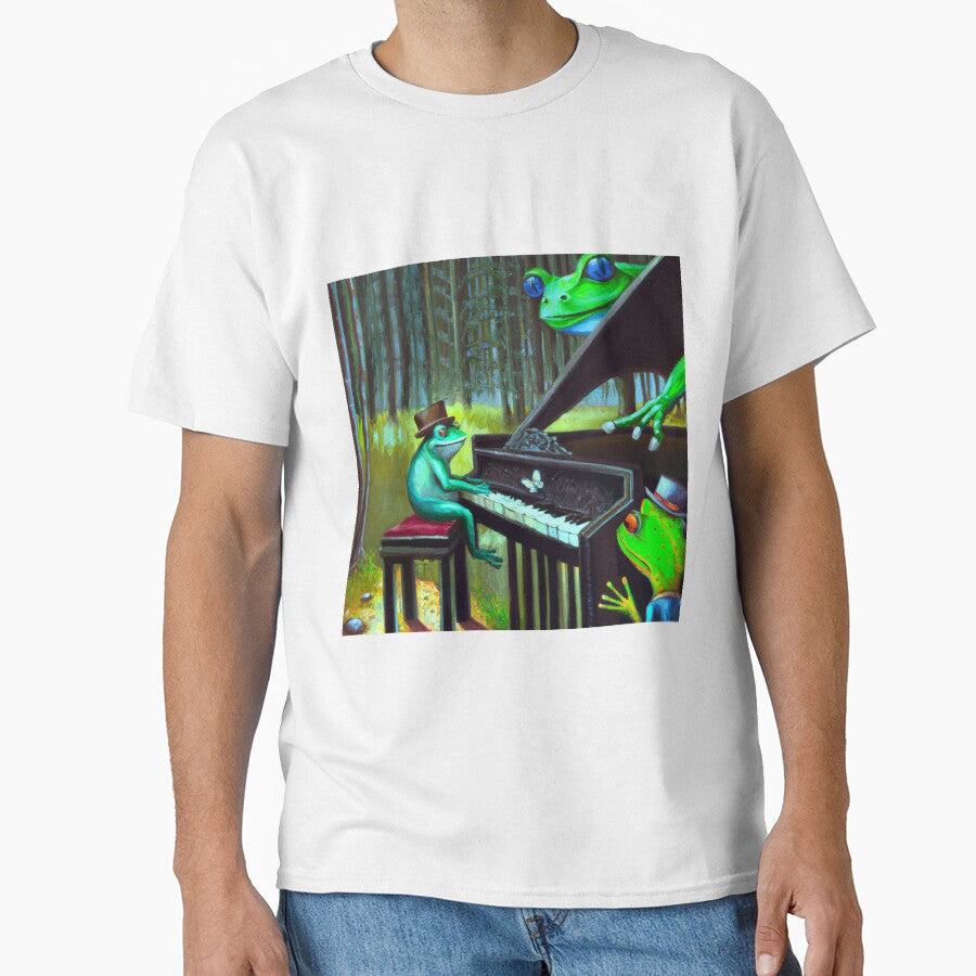 Weirdcore Frog Pianist Surrealism Oil Painting by soulfulprintss8