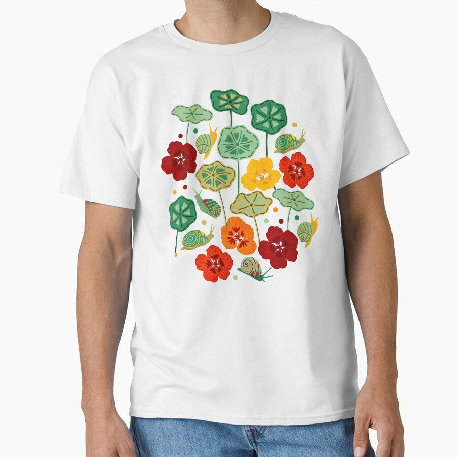 Nasturtiums & Snails On Brown by TigaTiga Unisex