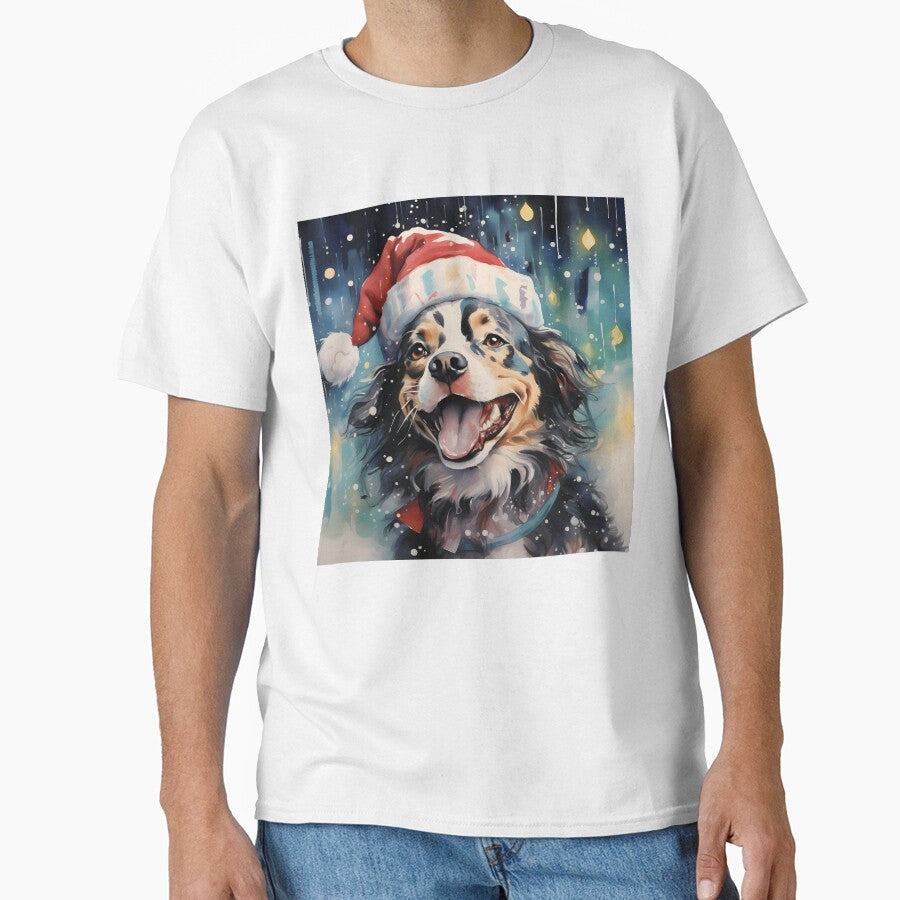 Cute Dog in Christmas Hat by inkArtistryfine