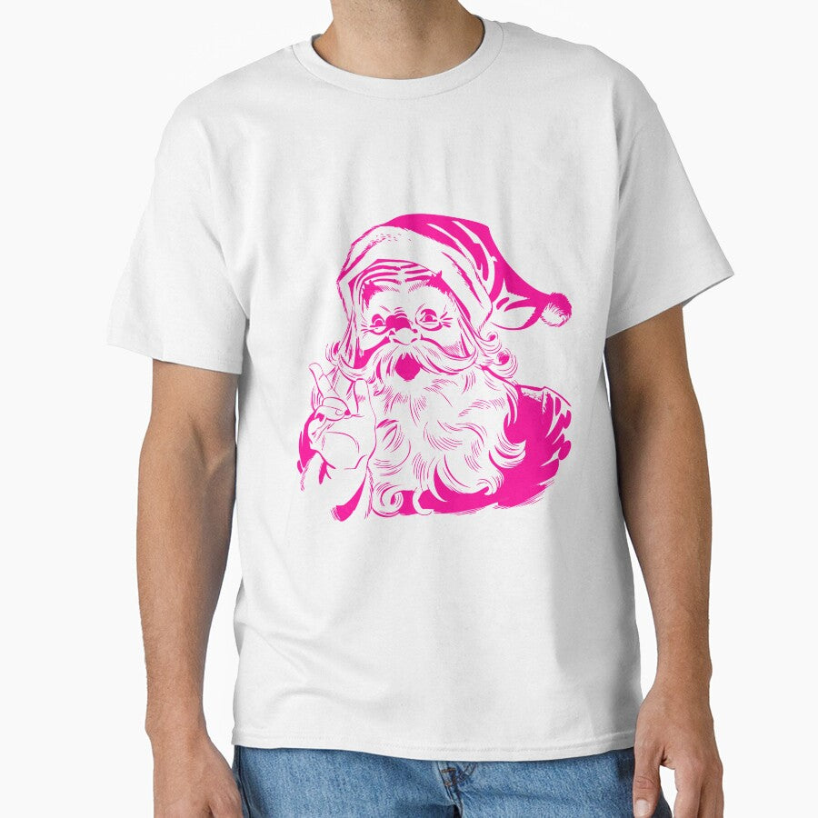 retro vintage pink santa claus by kemyarts