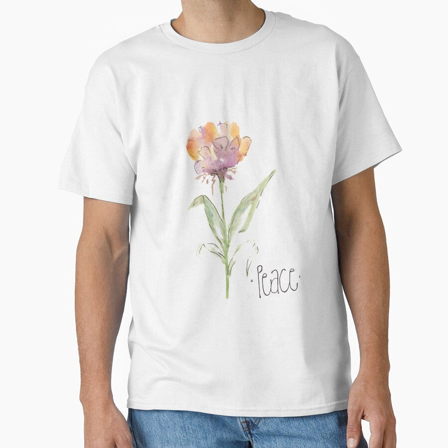 Peace peace peace - watercolor flower - boho art doodle by KatieCrommett