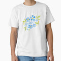 Hand drawn Peace Watercolour olor Blue Florals by Jennifer Creations