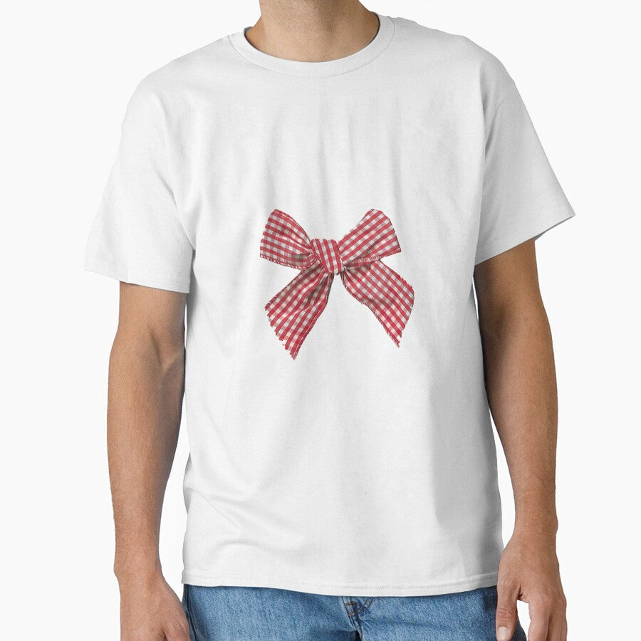 White and red checkered bow by littlestarsart
