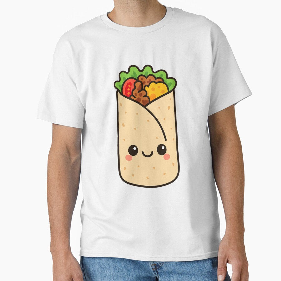 Cute Kawaii Burrito Smiling Cartoon Food by  ADBIB Design
