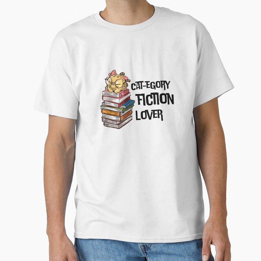 Funny Book Cat Lover Quote Cat-egory Fiction Lover by Artycom