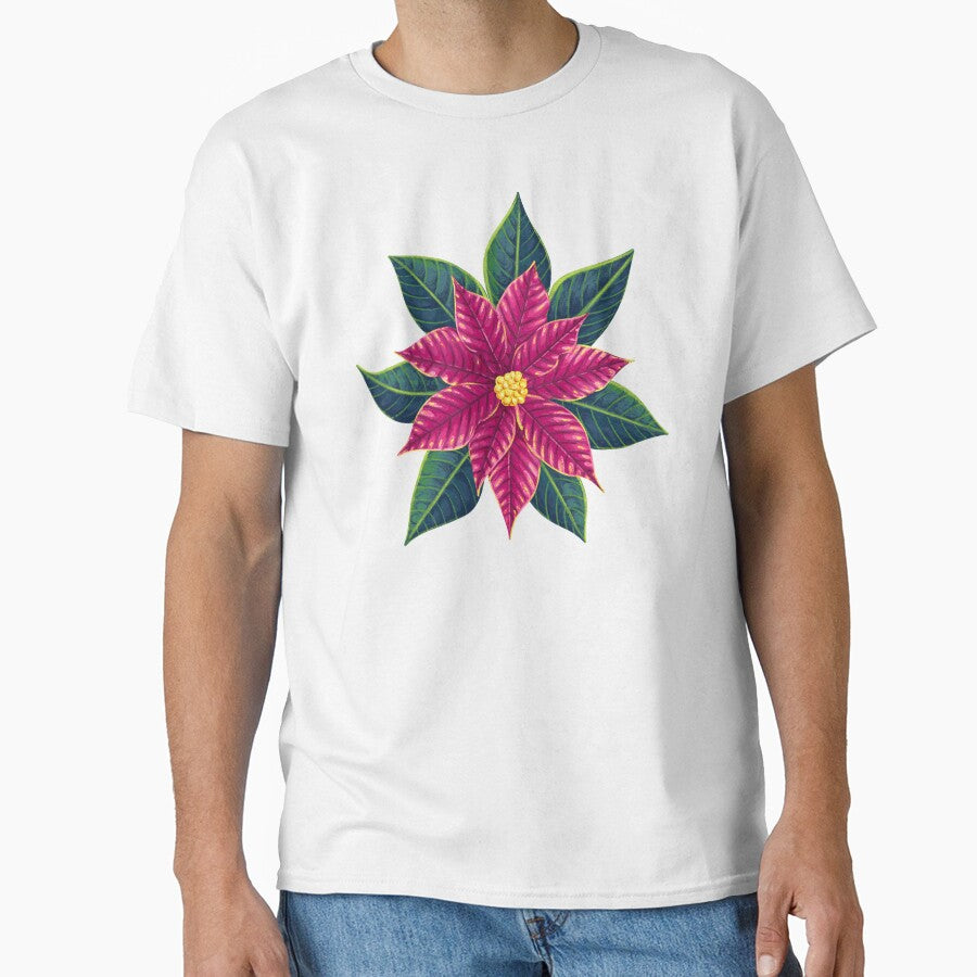 Poinsettia Christmas flower pink by Kaushlydraw