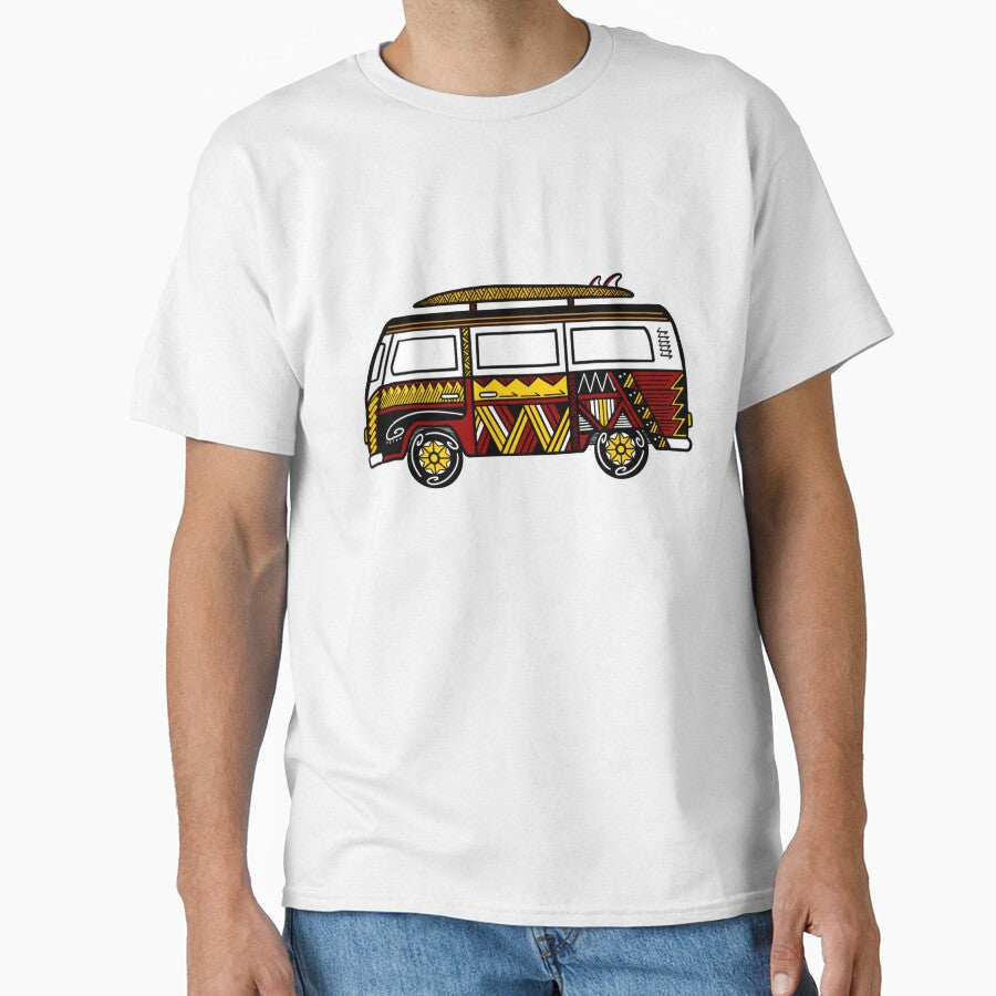 Red Tribal Van with Surfboard by Steeb757