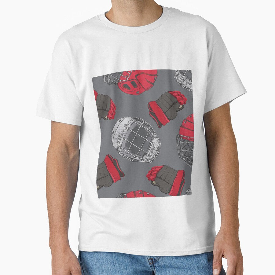 Hockey Helmets On Grey by LucianaShop