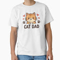 Cute Cat Dad Orange Tabby Kitten Hearts - Funny Pet Owner Graphic T-Shirt Design by Rehnair