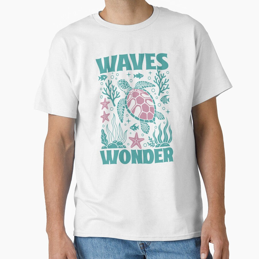 Waves Wonder Sea Turtle Ocean Design - Marine Life Aesthetic Underwater Art by KymeraStudio25