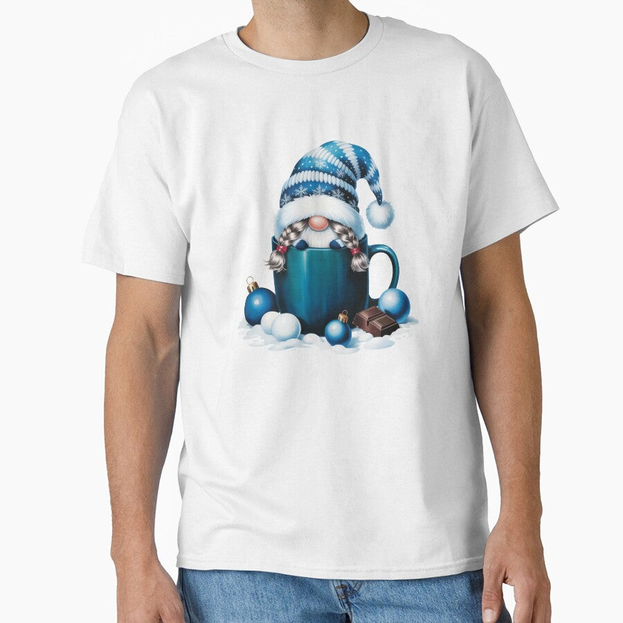 Blue Christmas Gnome in mug by jkrphoto
