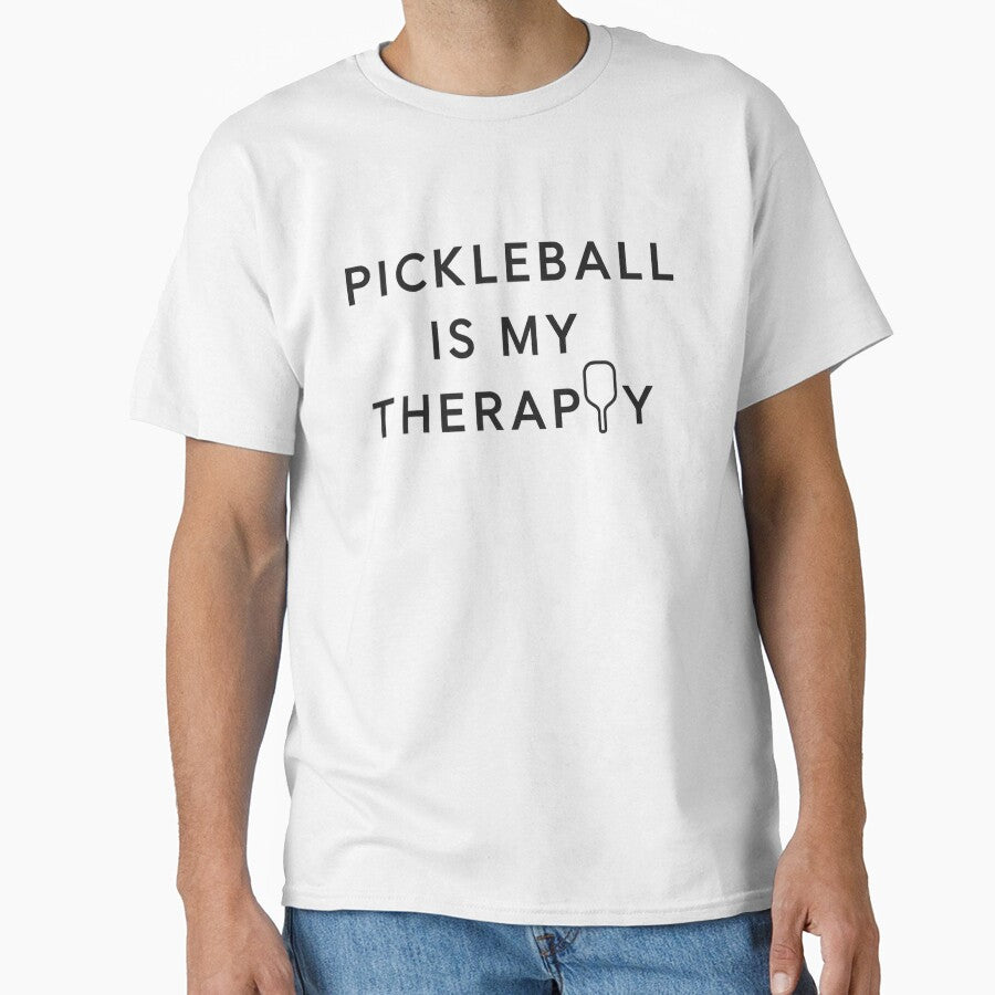 Pickleball Is My Therapy T-Shirt – Minimalist Paddle Design for Calm and Passionate Players by BeeClassyDesign
