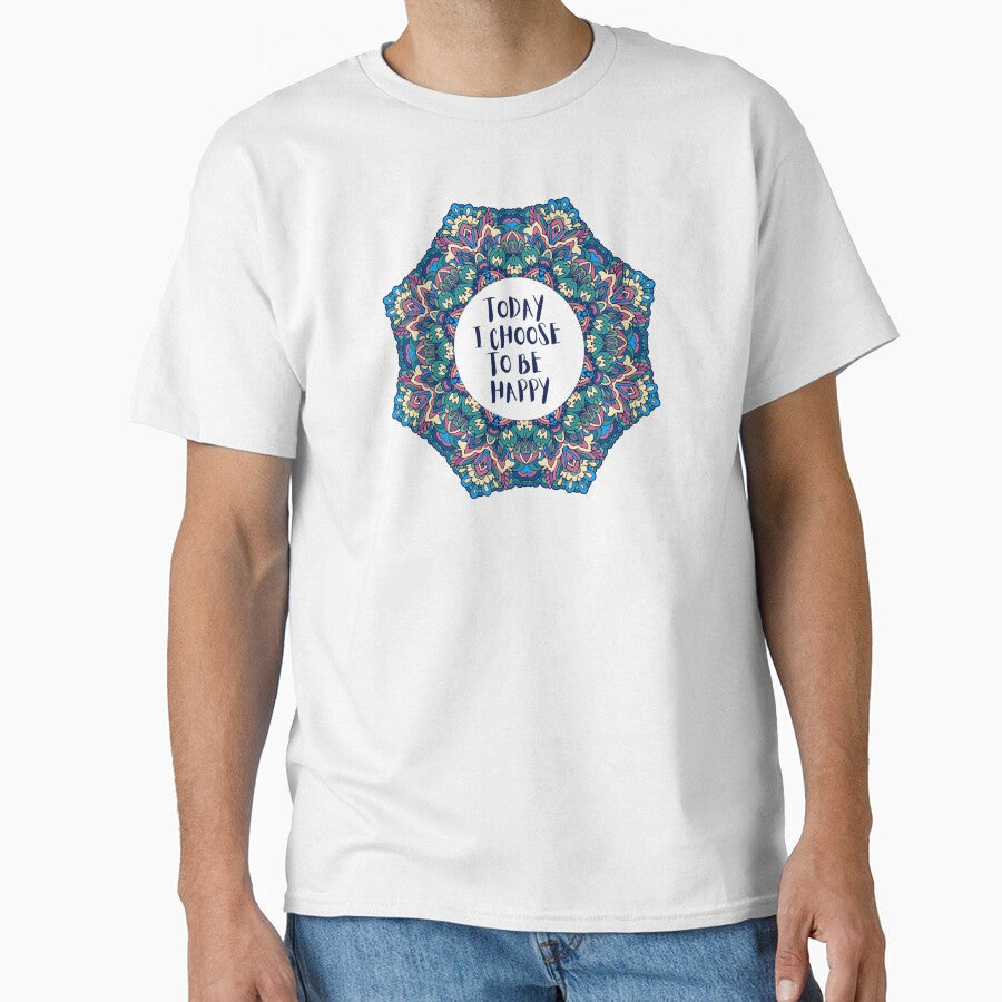 Today I Choose To Be Happy Mandala Positive Affirmation by JDWCreations