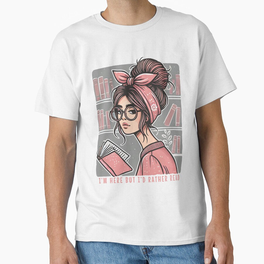 Retro Book Girl Motif For Frequent Readers With by LuminOrb