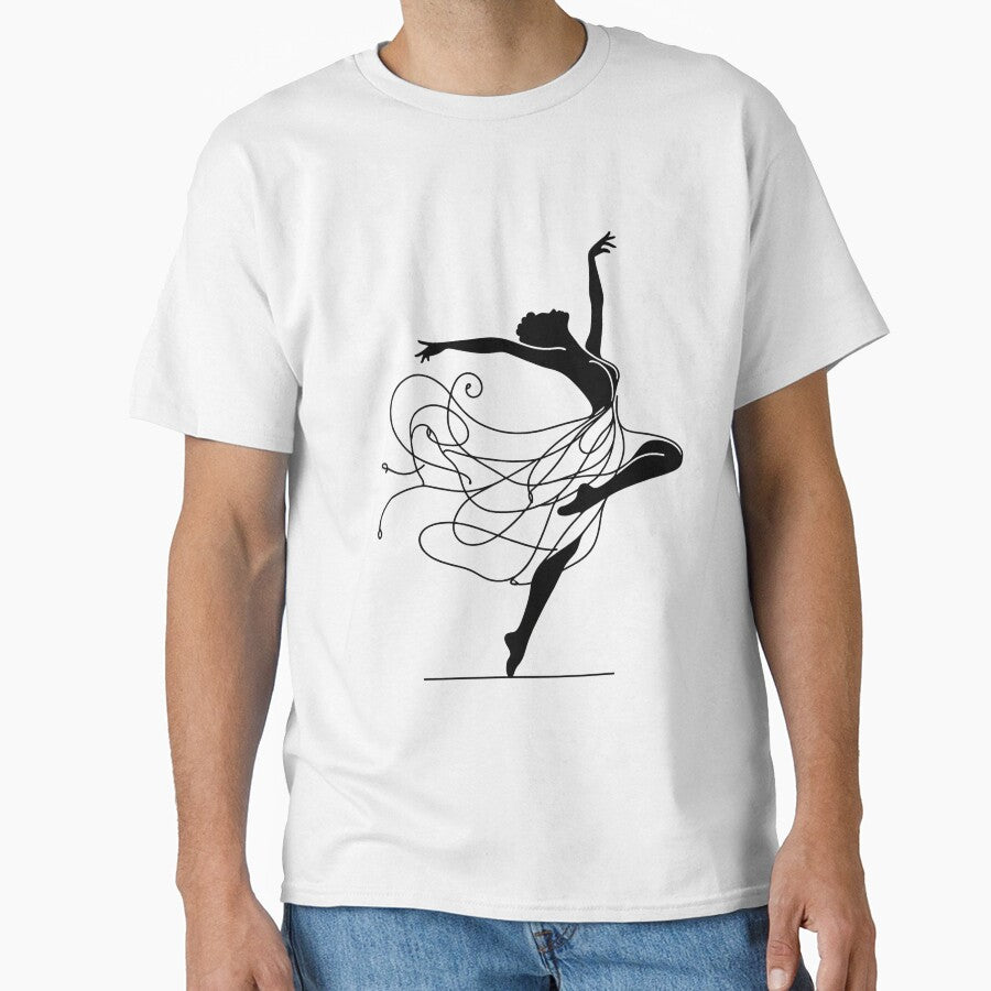 One line woman dancing I Abstract minimal female single line art by MusesWhispers