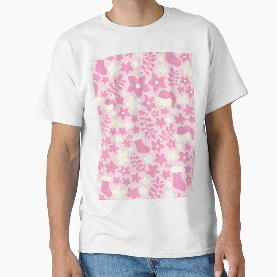 Pink Boho Christmas Cabincore Floral Pattern by blomastudios