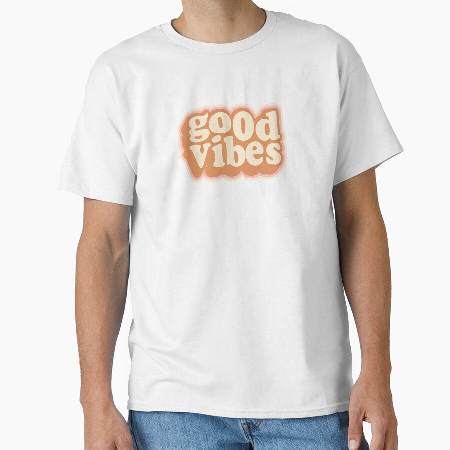 Retro Good Vibes Typography Print by velorea