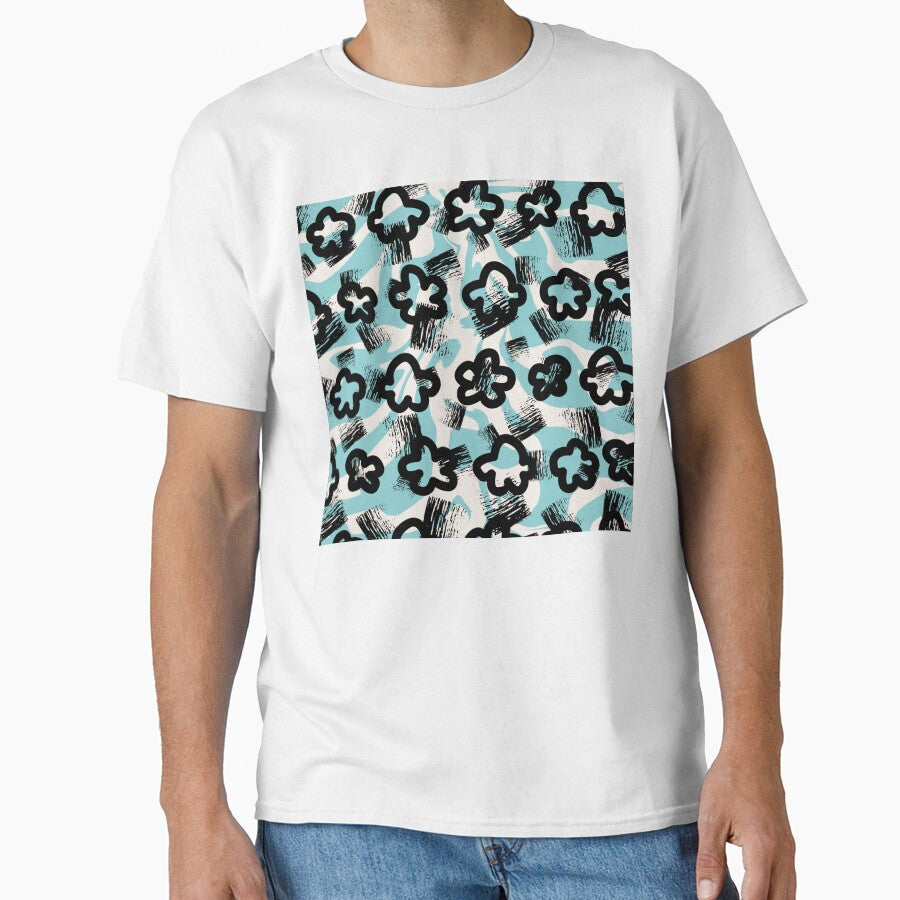 Abstract blue, white and black, grovy pattern by Abelievingheart