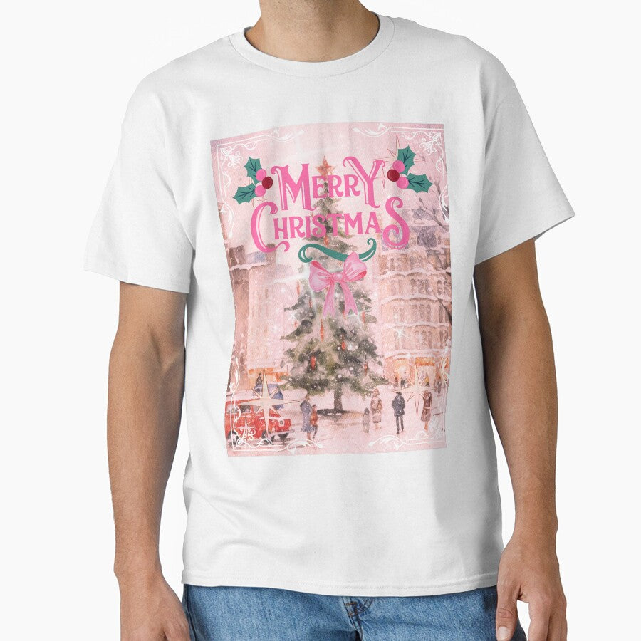 Pink Merry Christmas Winter Wonderland by bowsbotanicals