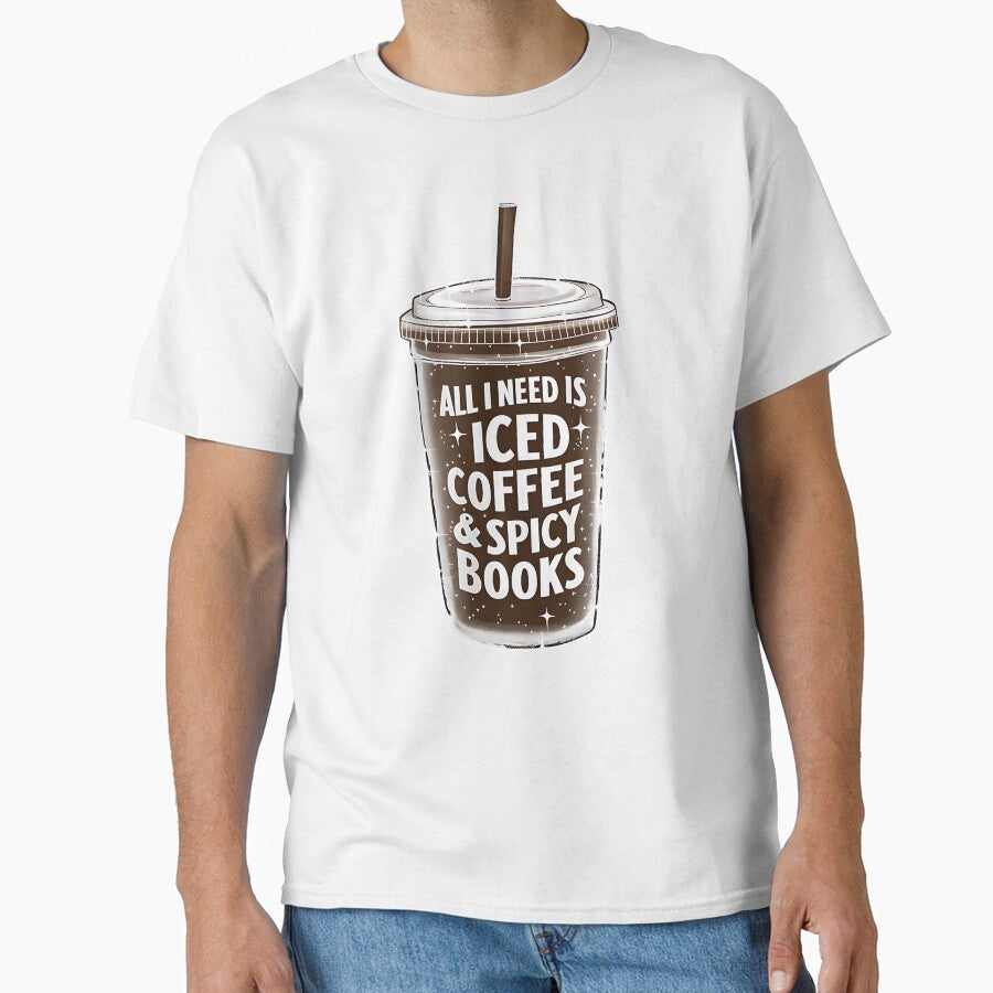 All I Need Is Iced Coffee And Spicy Books Sticker, Smut Books Sticker, Iced Coffee Sticker, Reading Sticker, Coffee And Books. by pugshowsfashion