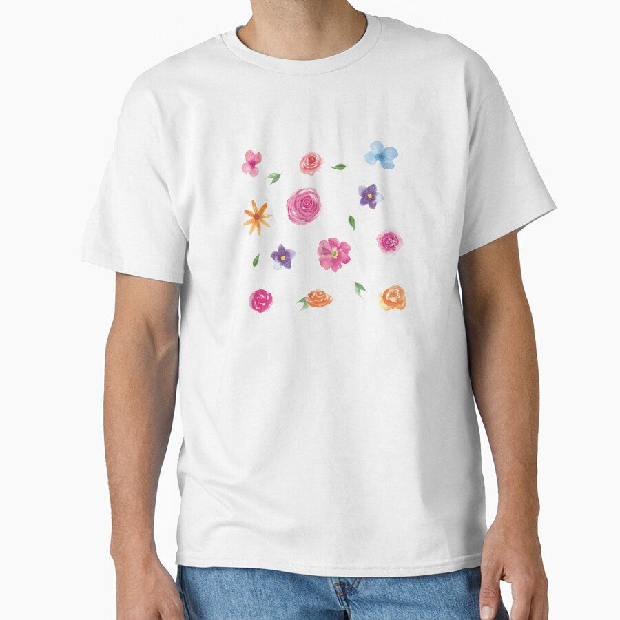 watercolor flowers and leaves pattern by raghda-s-m