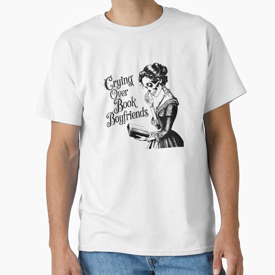 Crying over book boyfriends – funny romance reader design by CleanDecor
