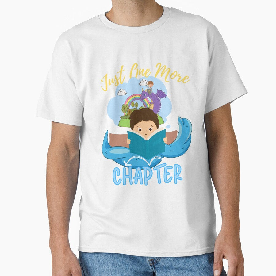 Just One More Chapter Boy Reading (dark blue) by Novelty-Shirts
