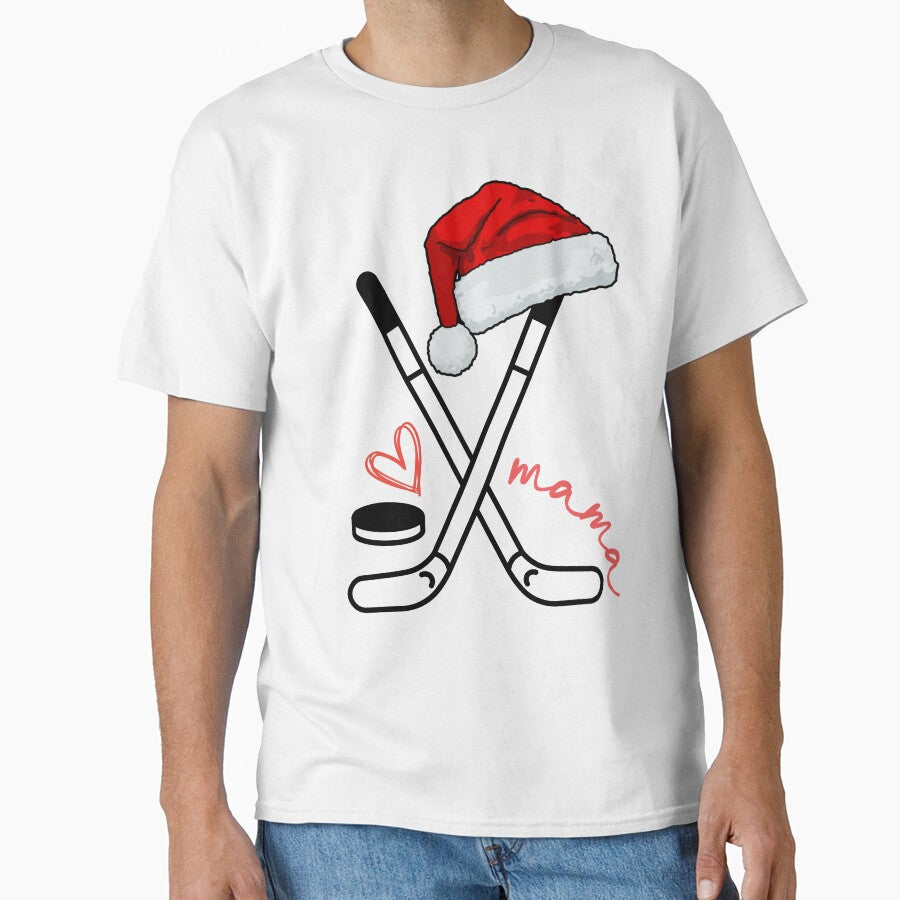 Santa Hockey Mama – Christmas Hockey Mom Shirt by A-Szczesniak