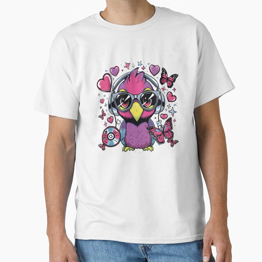Colorful Kawaii Parrot with Y2K Sunglasses & Butterflies | Retro 2000s Bird Aesthetic by dreamz-world