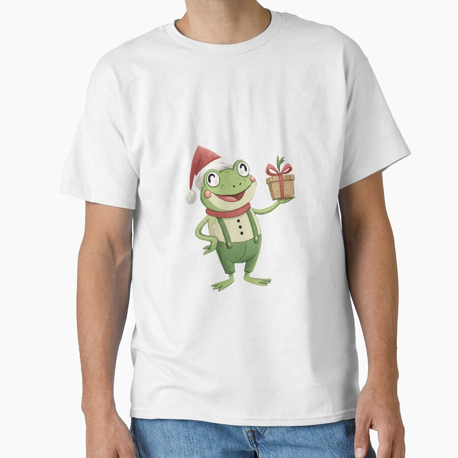 Festive Frog with Gift by Alihassan-Art