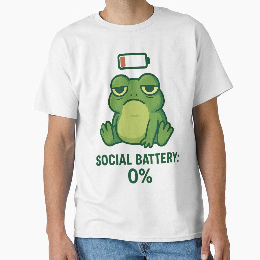Social Battery 0% Frog – Funny Cute Exhausted Frog by IsabellShop