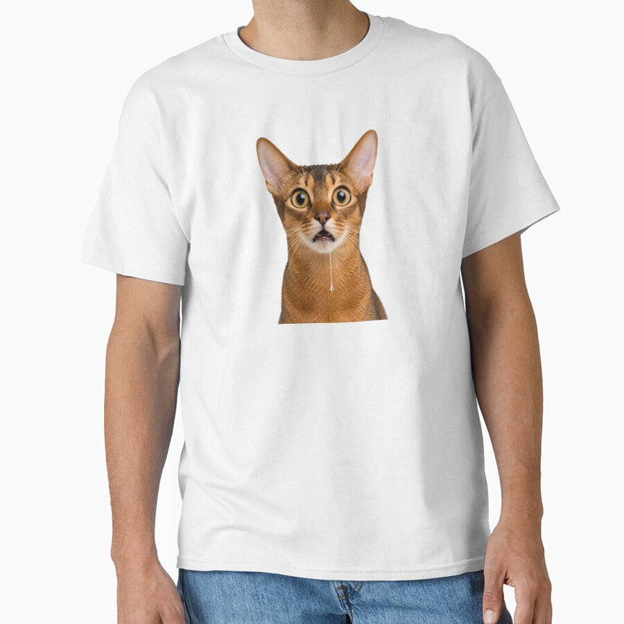 Funny Drooling Abyssinian Cat Meme Face by teeperfect