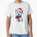 Westie Santa Paws - Christmas Design - West Highland Terrier Santa Hat - Cartoon Dog Holiday Drawing by Star-Fragment