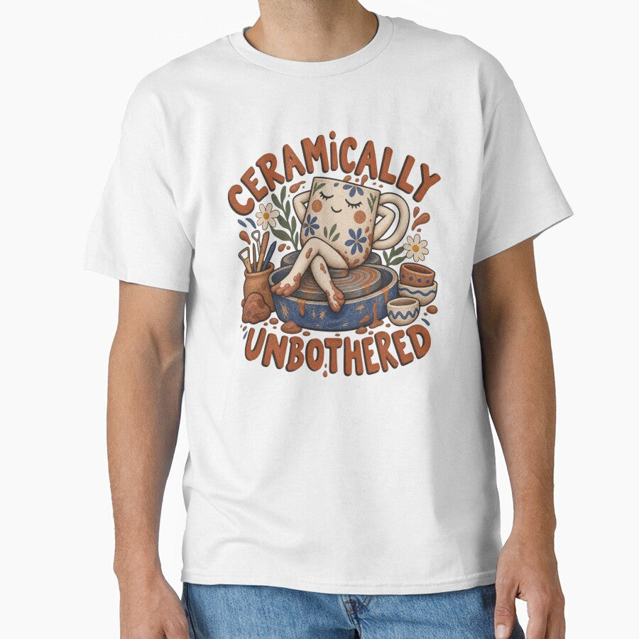 Ceramically Unbothered Funny Pottery Mug Art by ODDLUME CLUB