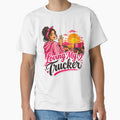 Trucker's Girlfriend – Pink Heart Semi Truck Love Gift by Haque Designs
