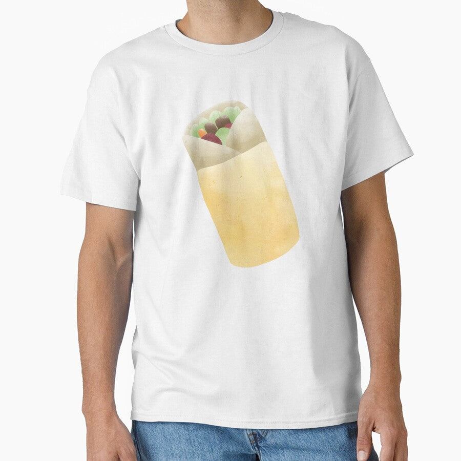 Cute Burrito Wrap Illustration - Foodie Art Design by inelistudio