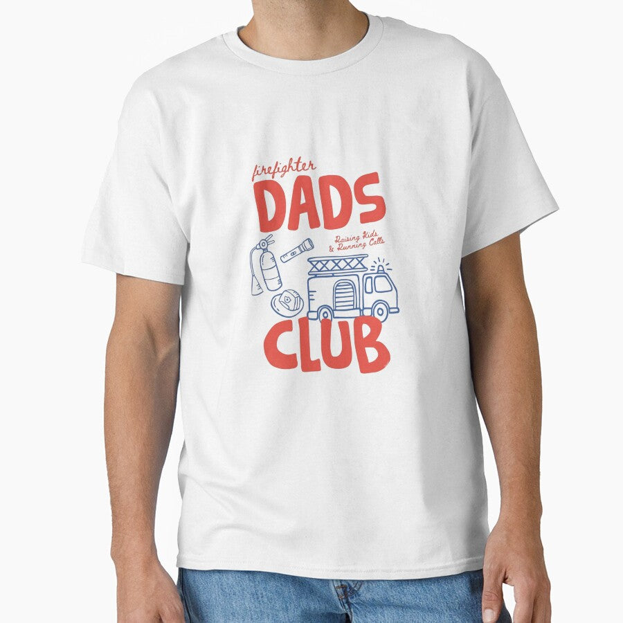 Firefighter Dads Club Raising Kids & Running Calls Retro Typography by HBDStudio