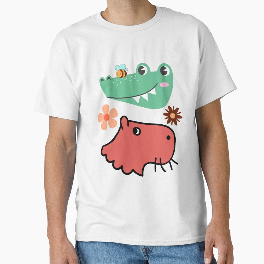 Capybara Crocodile and Bee ,capybara crocodile, capybara and crocodile,capybara with other animals, by Tamas Das