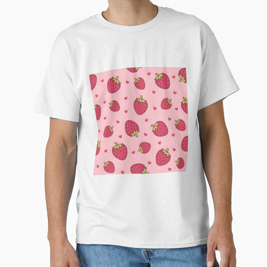 Pink strawberry pattern by Madison Creates