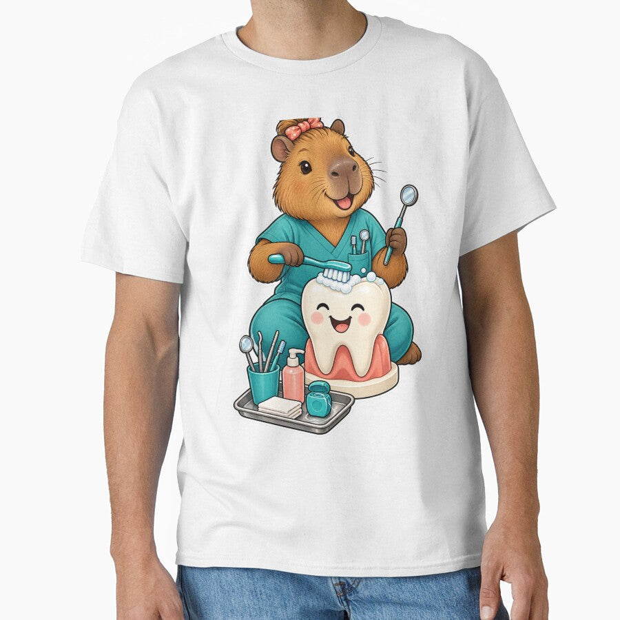 Capybara Dental Hygienist and Happy Tooth by Danioss