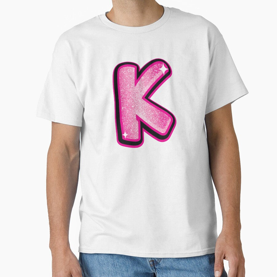 Glitter Pink K Initial Sticker by LazyCreativeCo