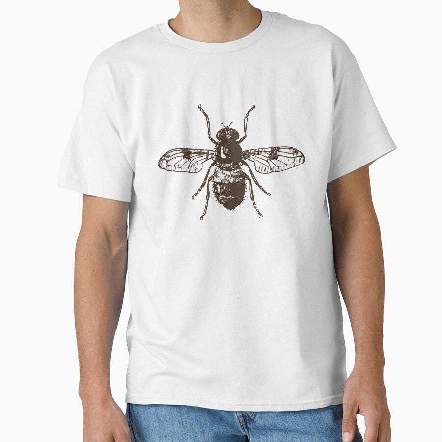 Vintage bee dark academia brown and cream by neopop