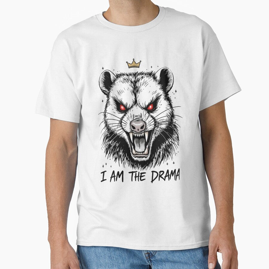 I AM THE DRAMA Opossum Shirt - Fierce Crown Possum by HealingEraInk